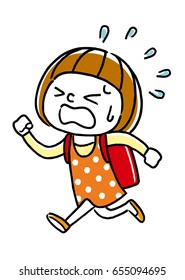 A girl who is late