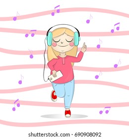 A girl who really loves music