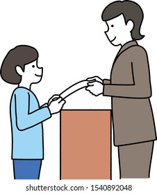 girl who received paper from the teacher
