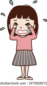 A girl who is sad and crying