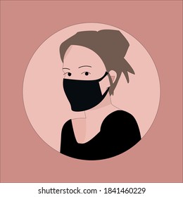 the girl who wears mask vector illustration