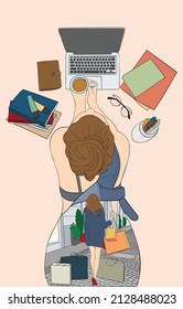 a girl who works hard to be able to shopping