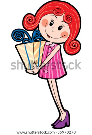 girl wiht a gift
