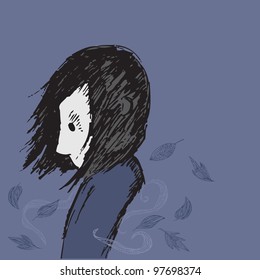 girl in wind