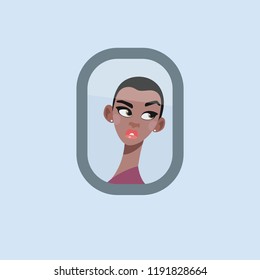The girl in the window of the plane
