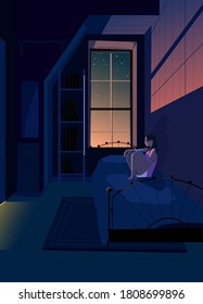 
The girl at the window reading a book
