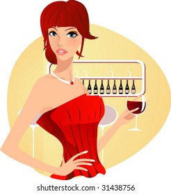 girl with wine
