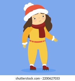 girl in winter clothes and winter hat