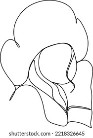 Sombrero de invierno - dibujo continuo de línea