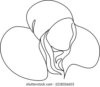Sombrero de invierno - dibujo continuo de línea