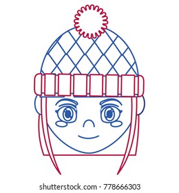 Girl with winter hat design