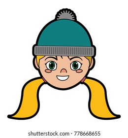 Girl with winter hat design