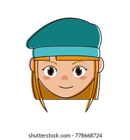 Girl with winter hat design