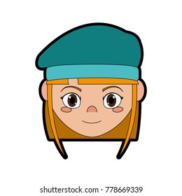 Girl with winter hat design