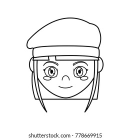 Girl with winter hat design