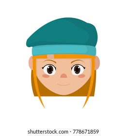 Girl with winter hat design
