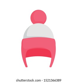 Girl winter hat icon. Flat illustration of girl winter hat vector icon for web design