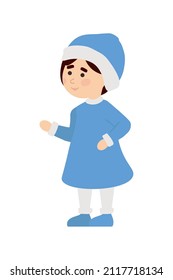 girl with winter hat, isolated