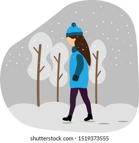 girl in the winter park
