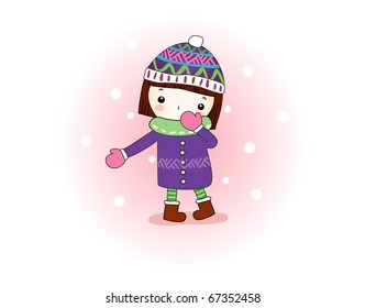Niña en Winter Town