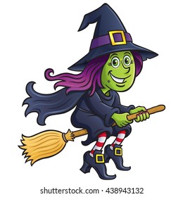 Cartoon Cute Smiling Witch Red Hair Stock Vector (Royalty Free ...