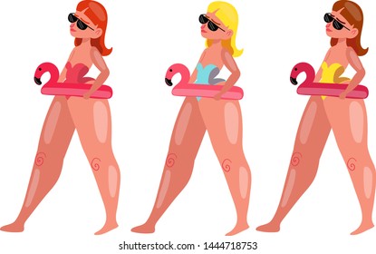 Girl. Woman. Cartoon. Vector illustration.