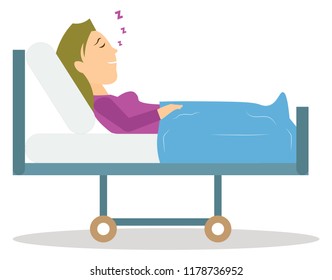 girl woman lady sleeping in hospital bed