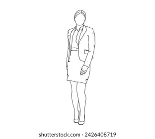 Girl, Woman Line Art Drawing