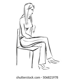 Sitting Sketch High Res Stock Images Shutterstock How you can draw with a pencil after 50 hours of practice, and how to learn it. https www shutterstock com image vector girl woman long hair sitting on 506821978