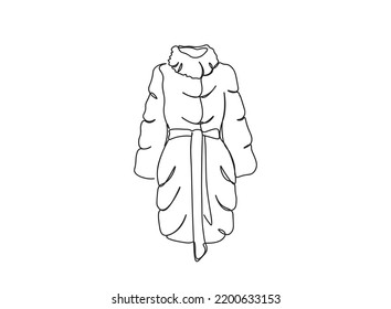 Girl, woman outfits, clothes, dress line art drawing, continues line vector illustration