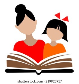 Mother Child Reading Silhouette Images Stock Photos Vectors Shutterstock