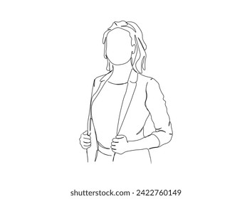 Girl, Woman Single Line Drawing