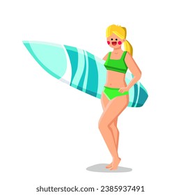girl woman surfing beach vector. ocean outdoor, water sea, sport board girl woman surfing beach character. people flat cartoon illustration