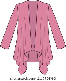 GIRL AND WOMEN LIGHT WEIGHT KNIT SHRUG OUTERWEAR VECTOR ILLUSTRATION