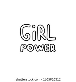 Girl, women power hand drawn doodle on a white background, women's rights, equals right EPS Vector handmade, sticker, graffiti,...