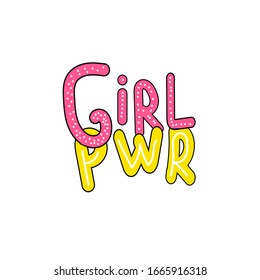 Girl, women power hand drawn doodle on a white background, women's rights, equals right EPS Vector handmade, sticker, graffiti,...