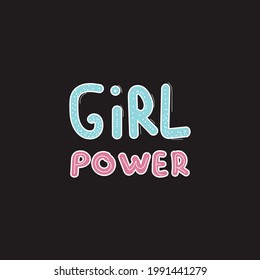 Girl, women power hand drawn doodle on a white background, women's rights, equals right EPS Vector handmade, sticker, graffiti,...