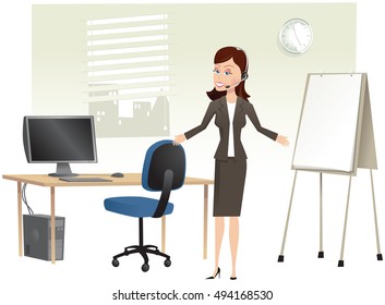 Girl at work.