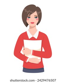 Girl, worker in the office, business sphere.