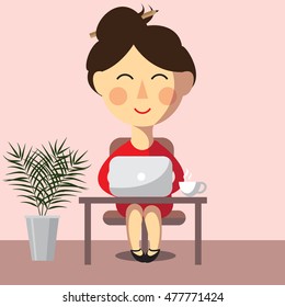 Girl working