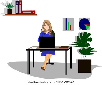 Girl working in the office