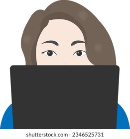 girl working on a computer