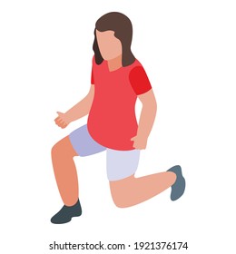 Girl workout exercise icon. Isometric of girl workout exercise vector icon for web design isolated on white background
