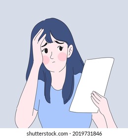 Girl worry and stress illustration design of vector.