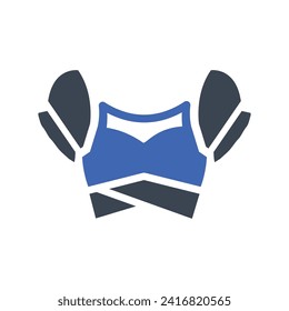 Icono superior del ajuste de la chica, gráficos vectoriales