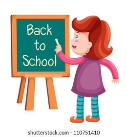 Girl writing back to school