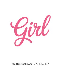 Menina escrita em um estilo de script de junção com um traço arrojado em um fundo simples em formato vetorial, projetado em um estilo de logotipo de tipografia moderna