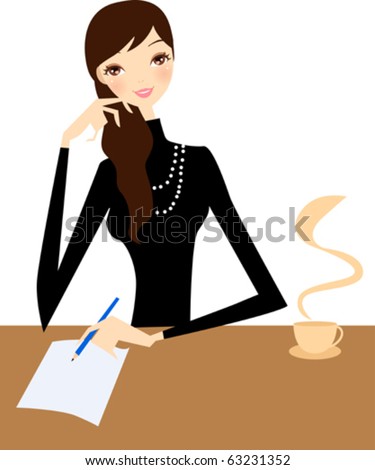 girl writting