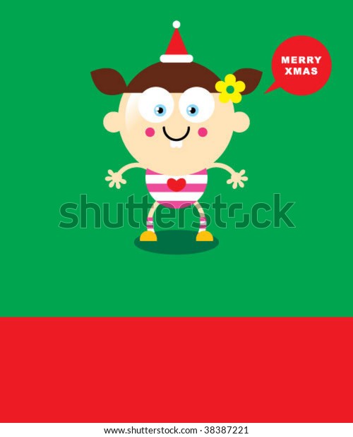 Girl Xmas Card Stock Vector (Royalty Free) 38387221