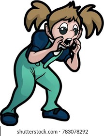 girl yelling out loud